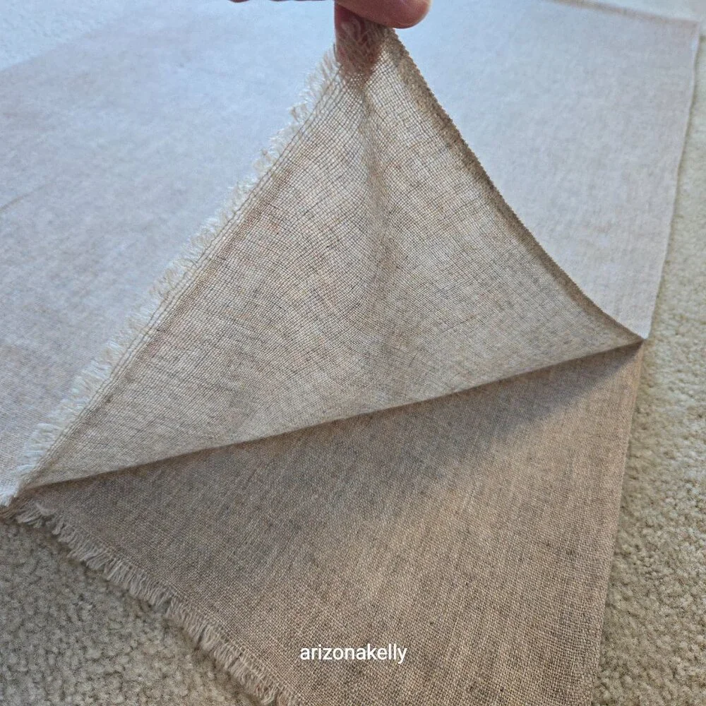 Unworn Cashmere Woven Scarf Tan Nepal SINGLE BROKEN FIBER